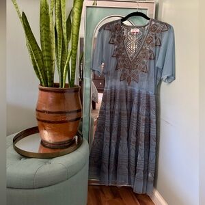 Johnny Was Biya Embroidered Mesh Dress 👗